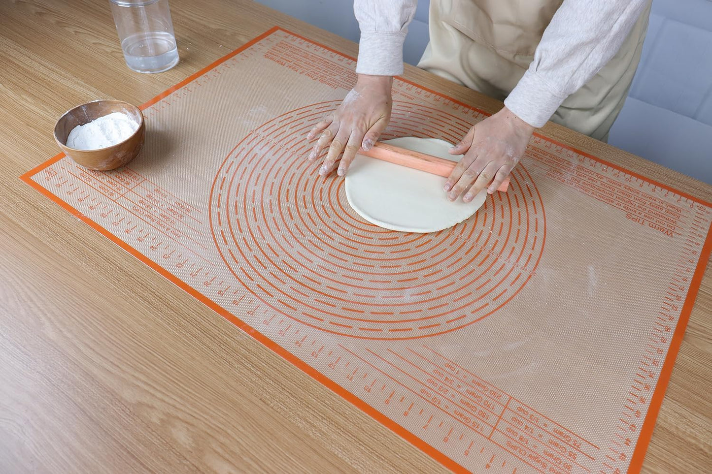 Silicone Pastry Mat 36'' by 24'' Extra Large Baking Mat with Measurements for Dough Rolling, Kneading Board, Kitchen Counter Mats for Dough, Pastry, Fondant, Pie Crust, Cookies, Bread, Pasta, Pizza