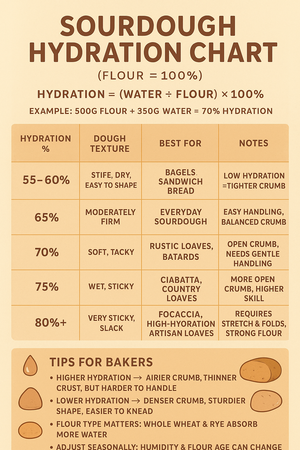 Sourdough Hydration Chart