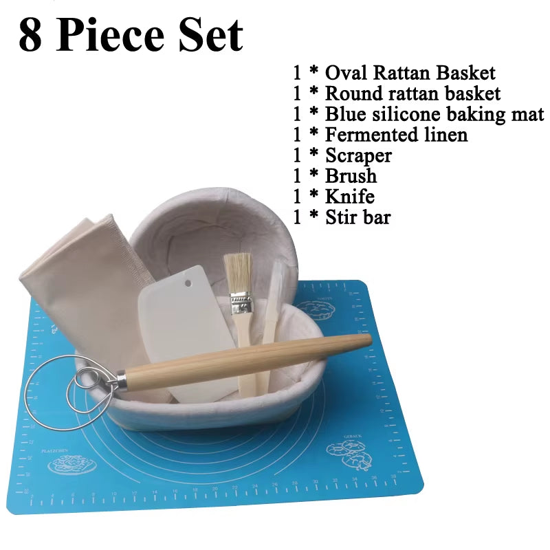 Professional Baking Tools: Banneton Set for Dough Fermentation and Bread Proofing, Ideal for Home and Artisan Bakers - Sourdough Rattan Basket