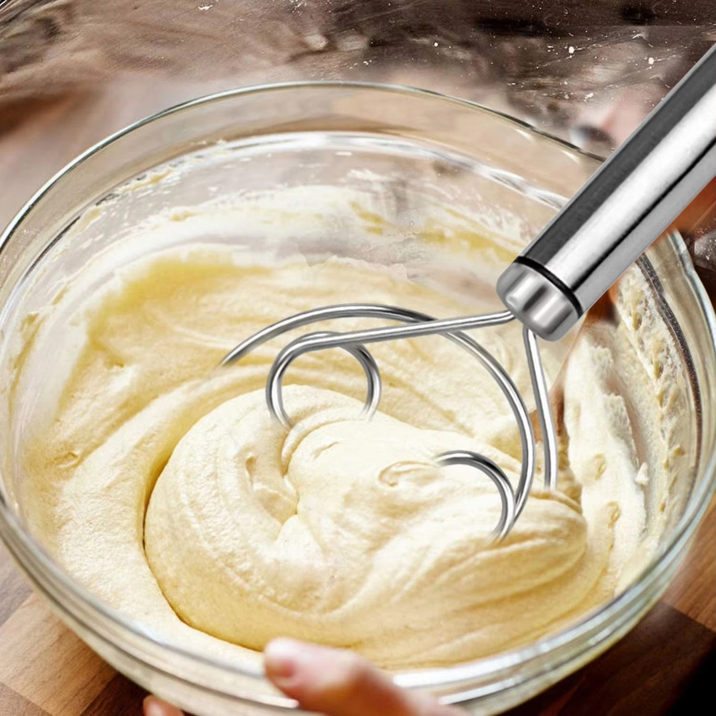 Premium Danish Dough Whisk Stainless Steel Bread & Sourdough Whisking Tool