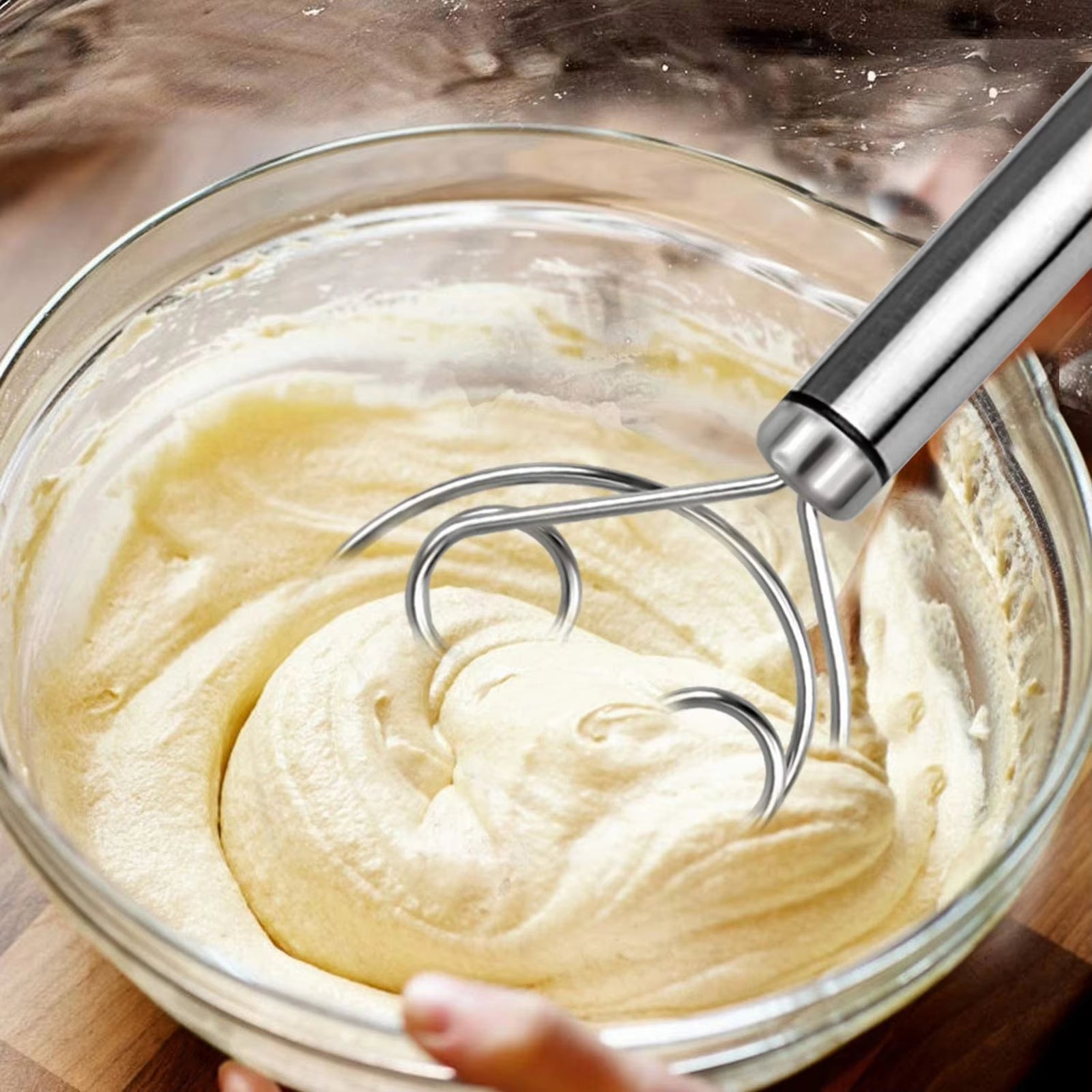 Premium Danish Dough Whisk Stainless Steel Bread & Sourdough Whisking Tool