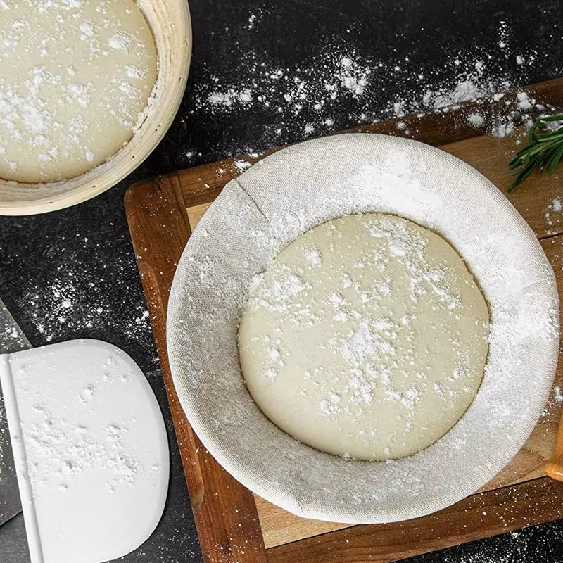 Professional Baking Tools: Banneton Set for Dough Fermentation and Bread Proofing, Ideal for Home and Artisan Bakers - Sourdough Rattan Basket
