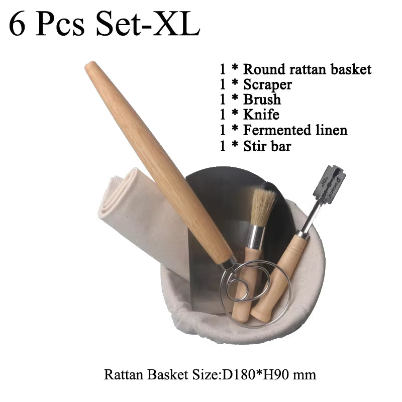 Professional Baking Tools: Banneton Set for Dough Fermentation and Bread Proofing, Ideal for Home and Artisan Bakers - Sourdough Rattan Basket