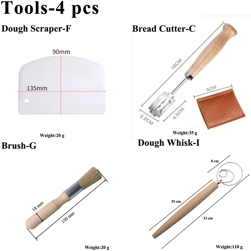 Professional Baking Tools: Banneton Set for Dough Fermentation and Bread Proofing, Ideal for Home and Artisan Bakers - Sourdough Rattan Basket
