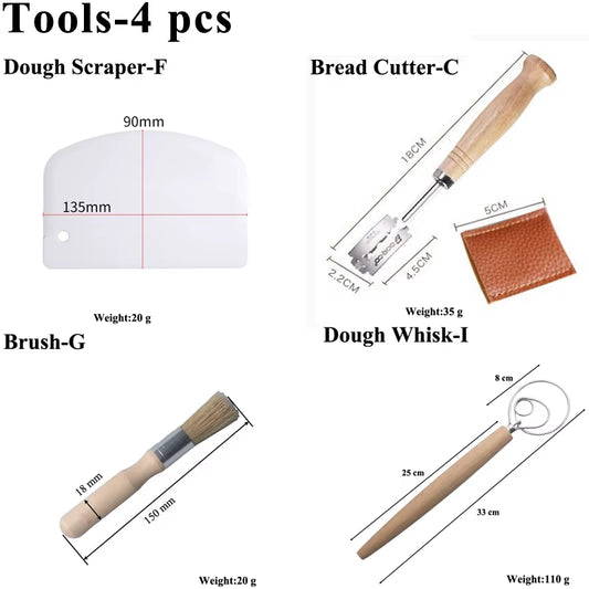 Professional Baking Tools: Banneton Set for Dough Fermentation and Bread Proofing, Ideal for Home and Artisan Bakers - Sourdough Rattan Basket